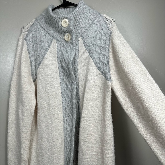 PrAna Angelic Duster Cardigan Sweater in Grey / White Size XL - Picture 4 of 8